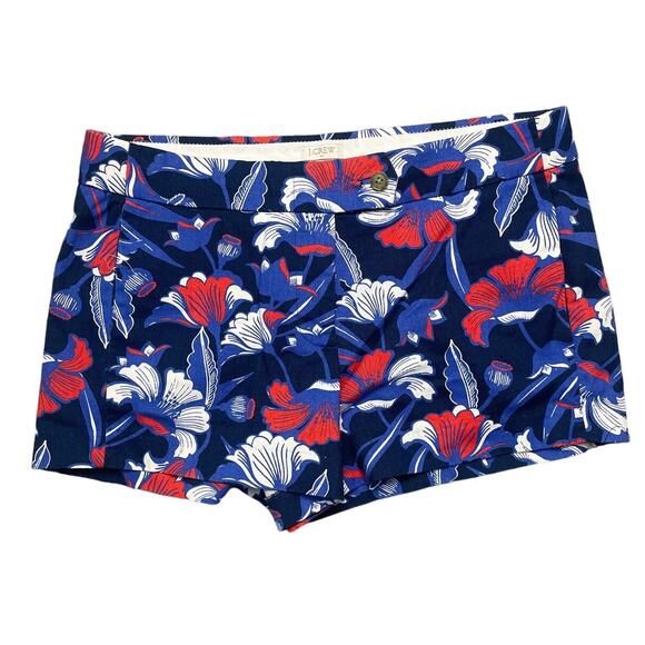 J.Crew Red, White, & Blue Floral Bust Chino City‎ Fit 3 Inch Shorts Size 4 - Picture 1 of 8